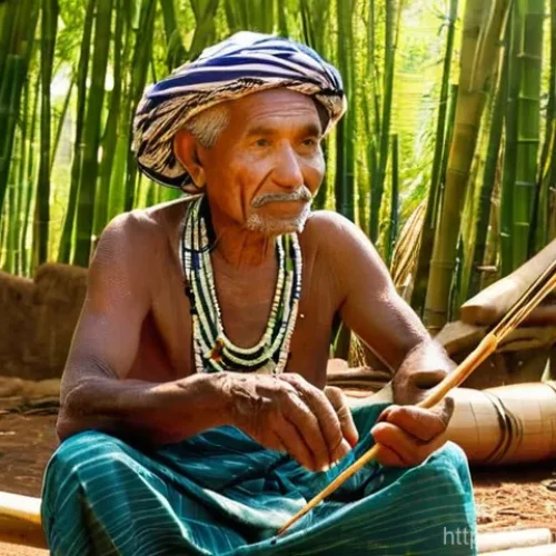 마다가스카르 유명 음악가 및 아티스트 - **Prompt: Malagasy Valiha Artisan and Ancestral Echoes**
    "A wise, elderly Malagasy artisan, eith...