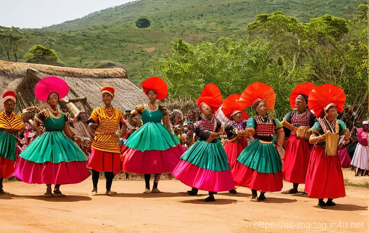 마다가스카르 유명 음악가 및 아티스트 - **Prompt: Vibrant Salegy Dance Celebration**
    "A dynamic outdoor scene capturing the joyous energ...