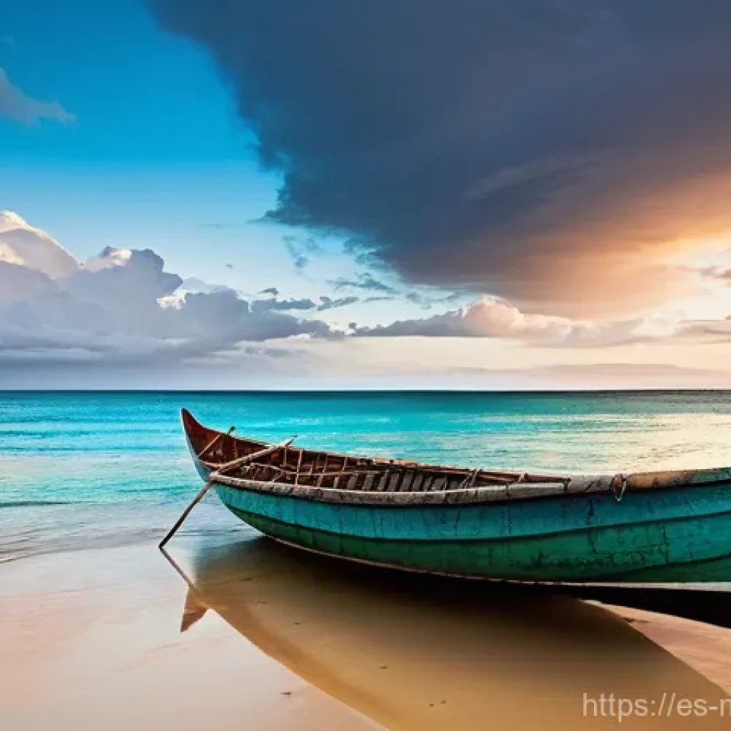 마다가스카르 해양 사고 사례 - **Prompt:** A serene, wide-angle shot of the coastline of Madagascar at dawn. In the foreground, a p...